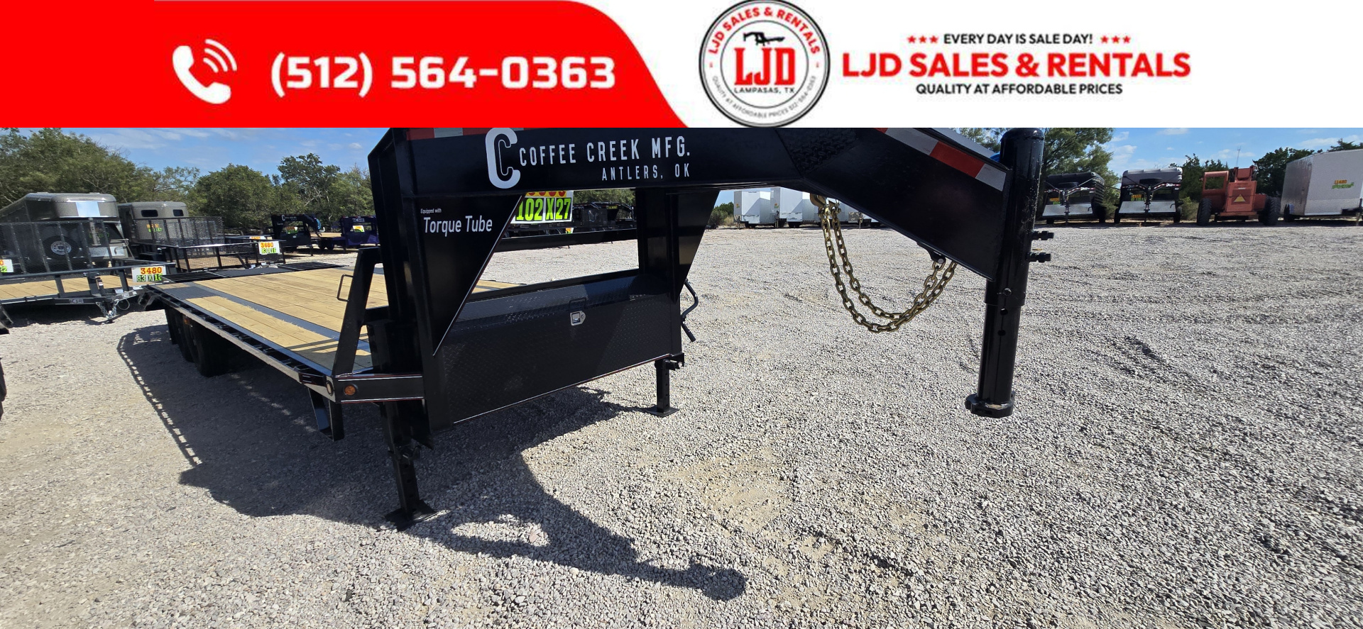 New 2026 Coffee Creek - Gooseneck flatbed 102  X 27' Deckover Trailer