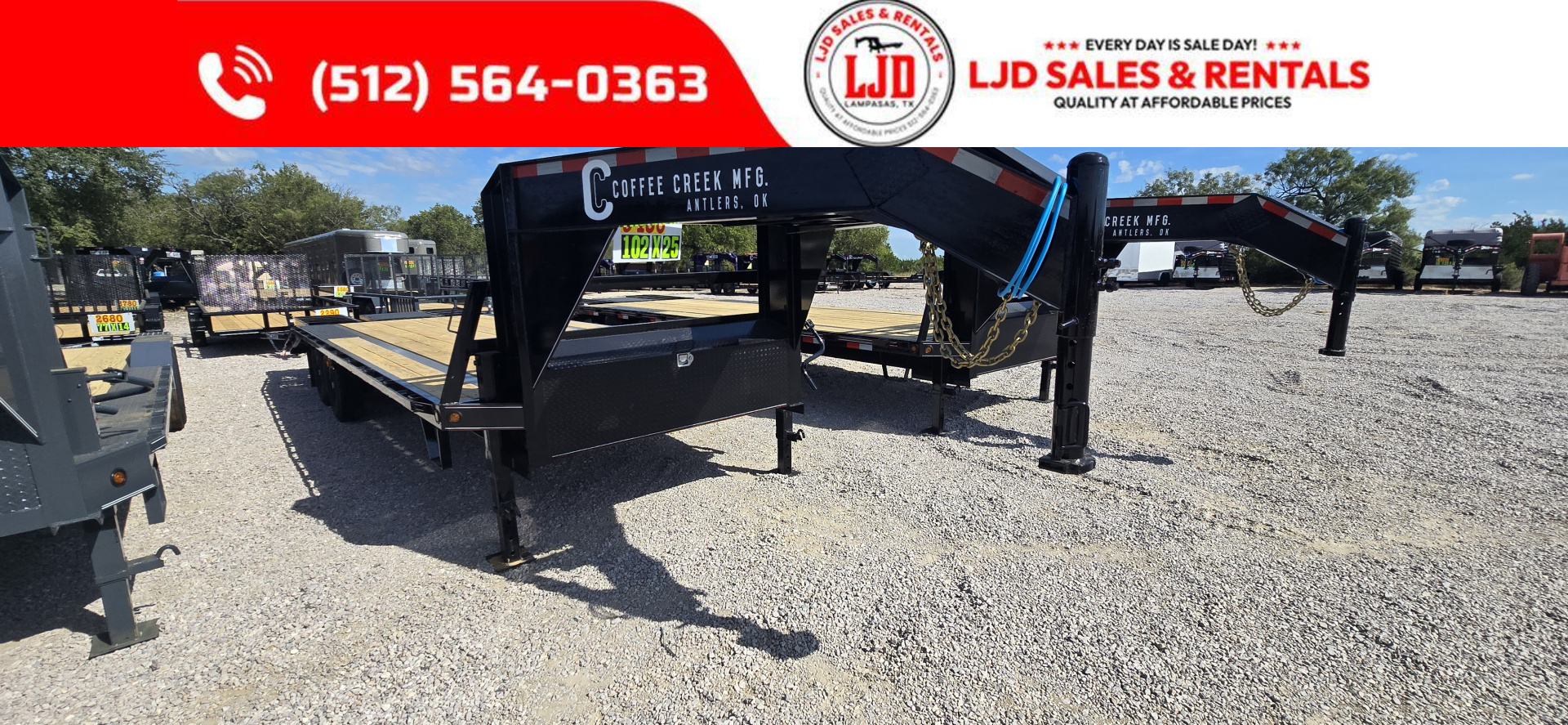 New 2026 Coffee Creek - Gooseneck Flatbed 25' Trailer - Lo Pro