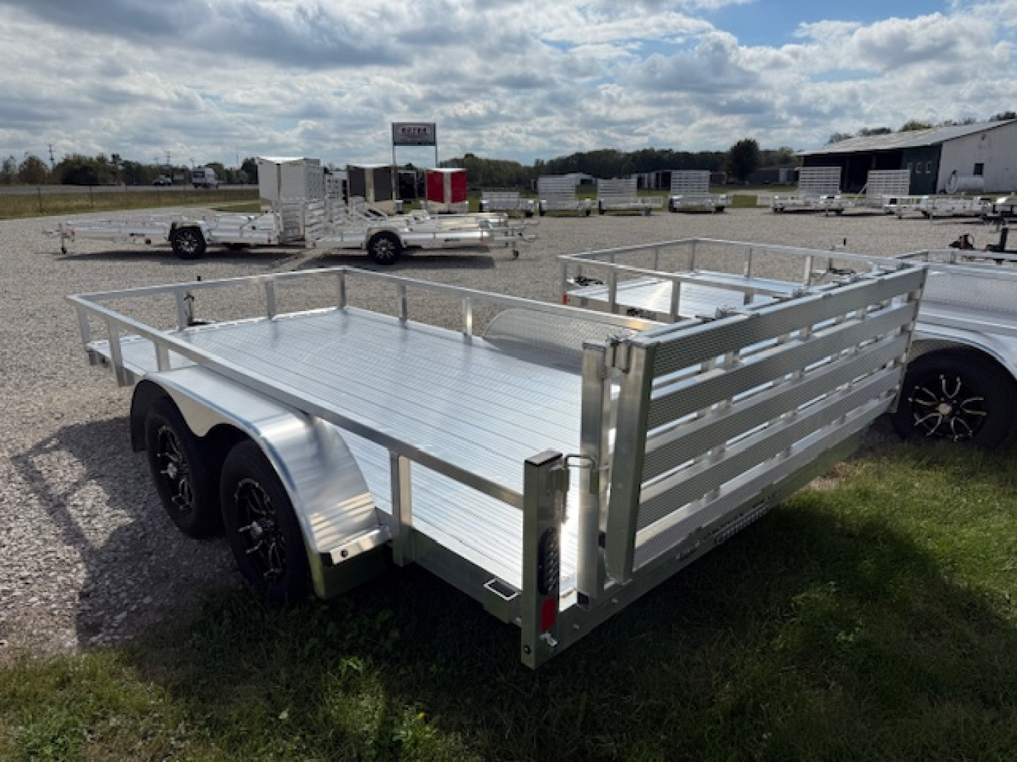 New 2026 Black Rhino 7X14 AULUMINUM TANDEM AXLE w/BIFOLD GATE Utility Trailer