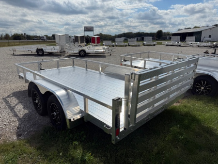 New 2026 Black Rhino 7X14 AULUMINUM TANDEM AXLE w/BIFOLD GATE Utility Trailer