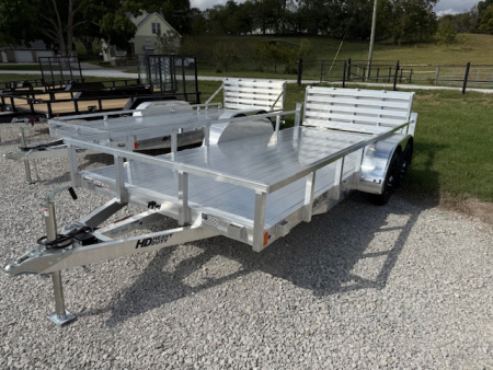 New 2026 Black Rhino 7X16 AULUMINUM TANDEM AXLE w/BIFOLD GATE Utility Trailer