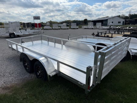 New 2026 Black Rhino 7X16 AULUMINUM TANDEM AXLE w/BIFOLD GATE Utility Trailer