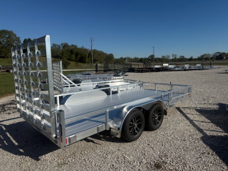 New 2025 Black Rhino 7X16 AULUMINUM TANDEM AXLE w/SIDE LOAD RAMPS Utility Trailer