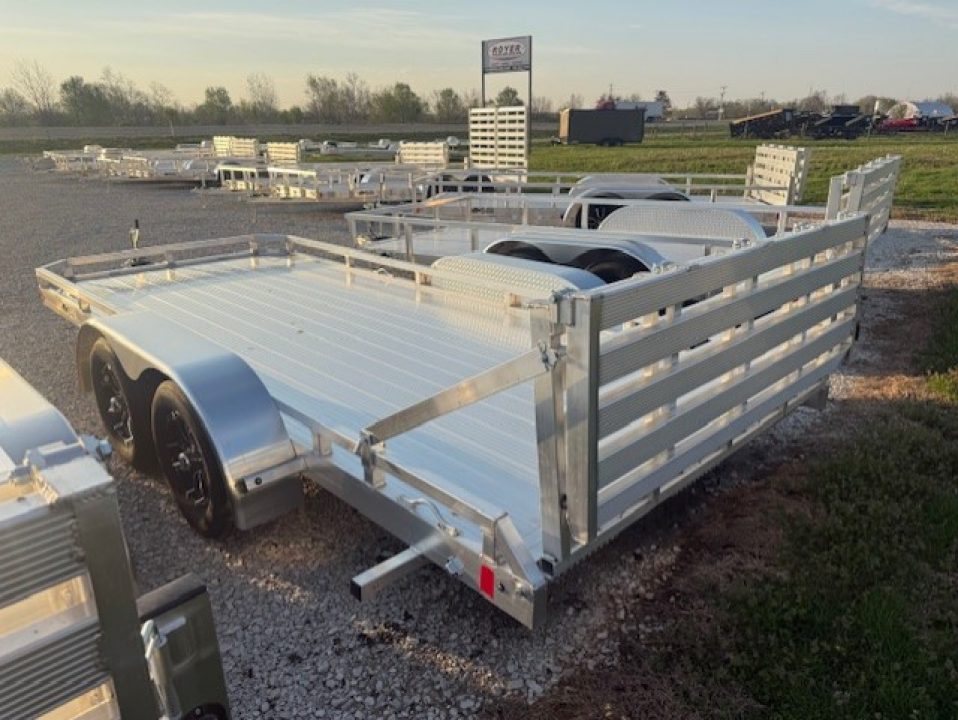 New 2026 Black Rhino 7X16 AULUMINUM TANDEM AXLE LO PRO w/BIFOLD GATE Utility Trailer