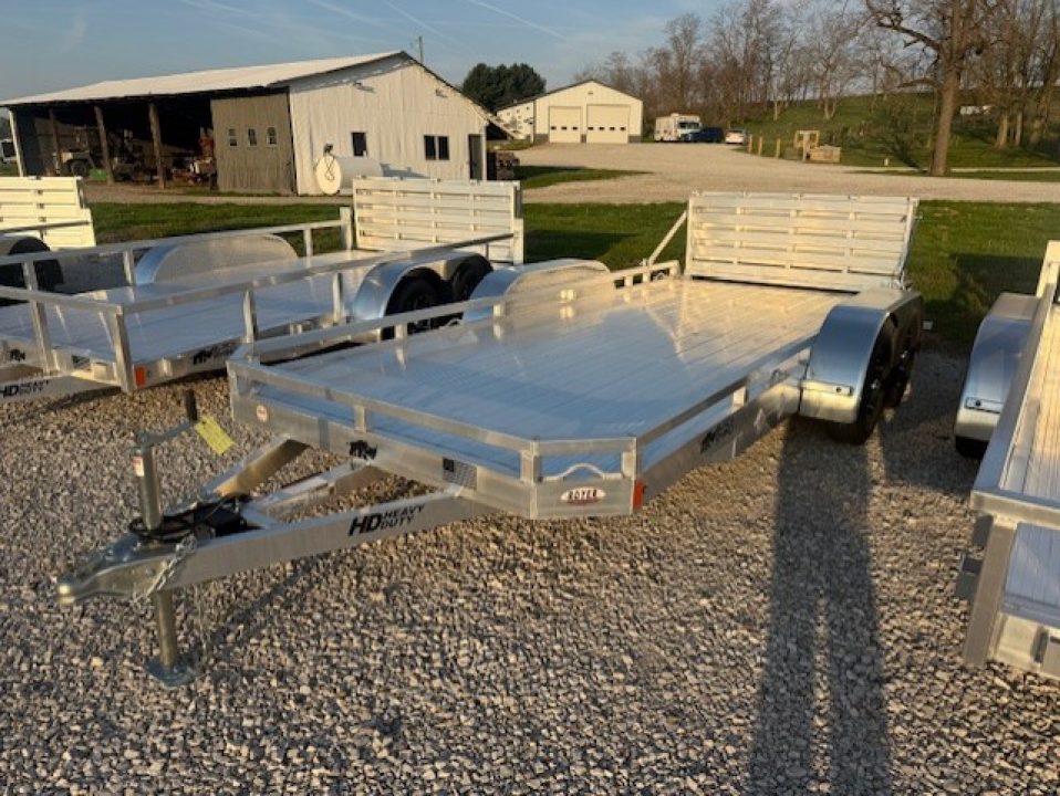 New 2026 Black Rhino 7X16 AULUMINUM TANDEM AXLE LO PRO w/BIFOLD GATE Utility Trailer