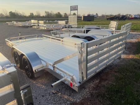 New 2026 Black Rhino 7X16 AULUMINUM TANDEM AXLE LO PRO w/BIFOLD GATE Utility Trailer