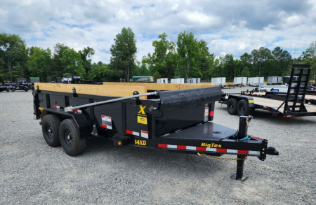 New 2026 Big Tex Trailers 7x16 14LP Heavy Duty Ultra Low Pro 15K Dump w/ Slide-In Ramps X-Series Dump Trailer