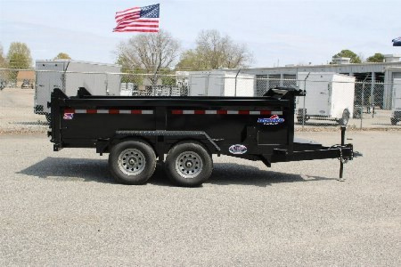 New 2026 Hawke Trailers 6X12 10K Dump w/ Spreader Gate Ramps and Tarp Dump Trailer