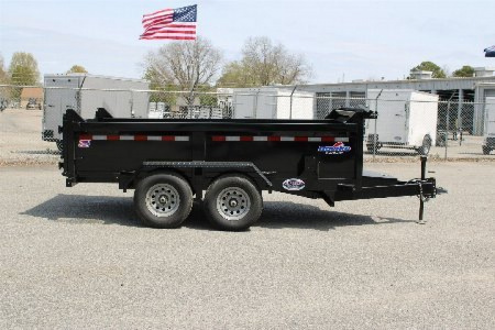 New 2026 Hawke Trailers 6X12 10K Dump w/ Spreader Gate Ramps and Tarp Dump Trailer