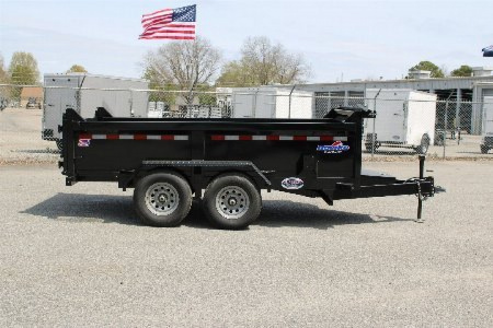 New 2026 Hawke Trailers 6X12 10K Dump w/ Spreader Gate Ramps and Tarp Dump Trailer