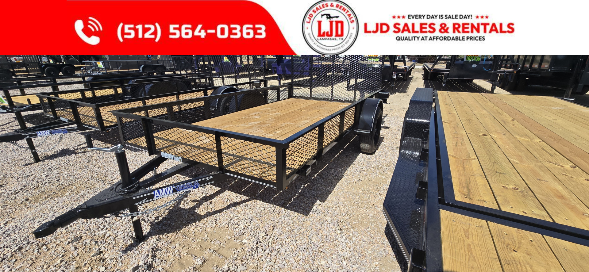 New 2025 AMW - 77" X 12' - Utility Trailer