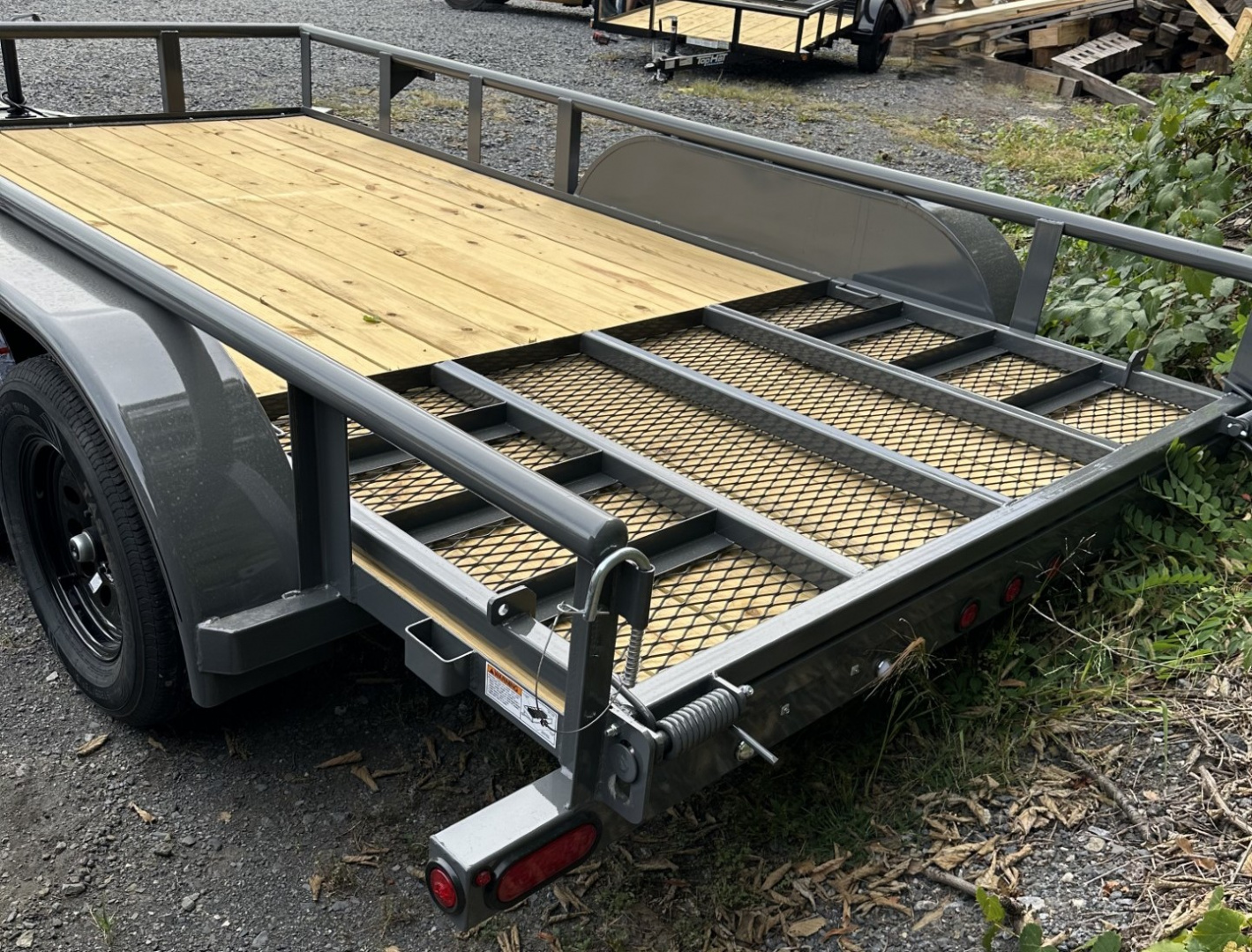 New 2026 Top Hat 7X14 Pipe Rail Utility Trailer