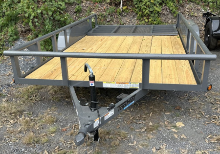 New 2026 Top Hat 7X14 Pipe Rail Utility Trailer