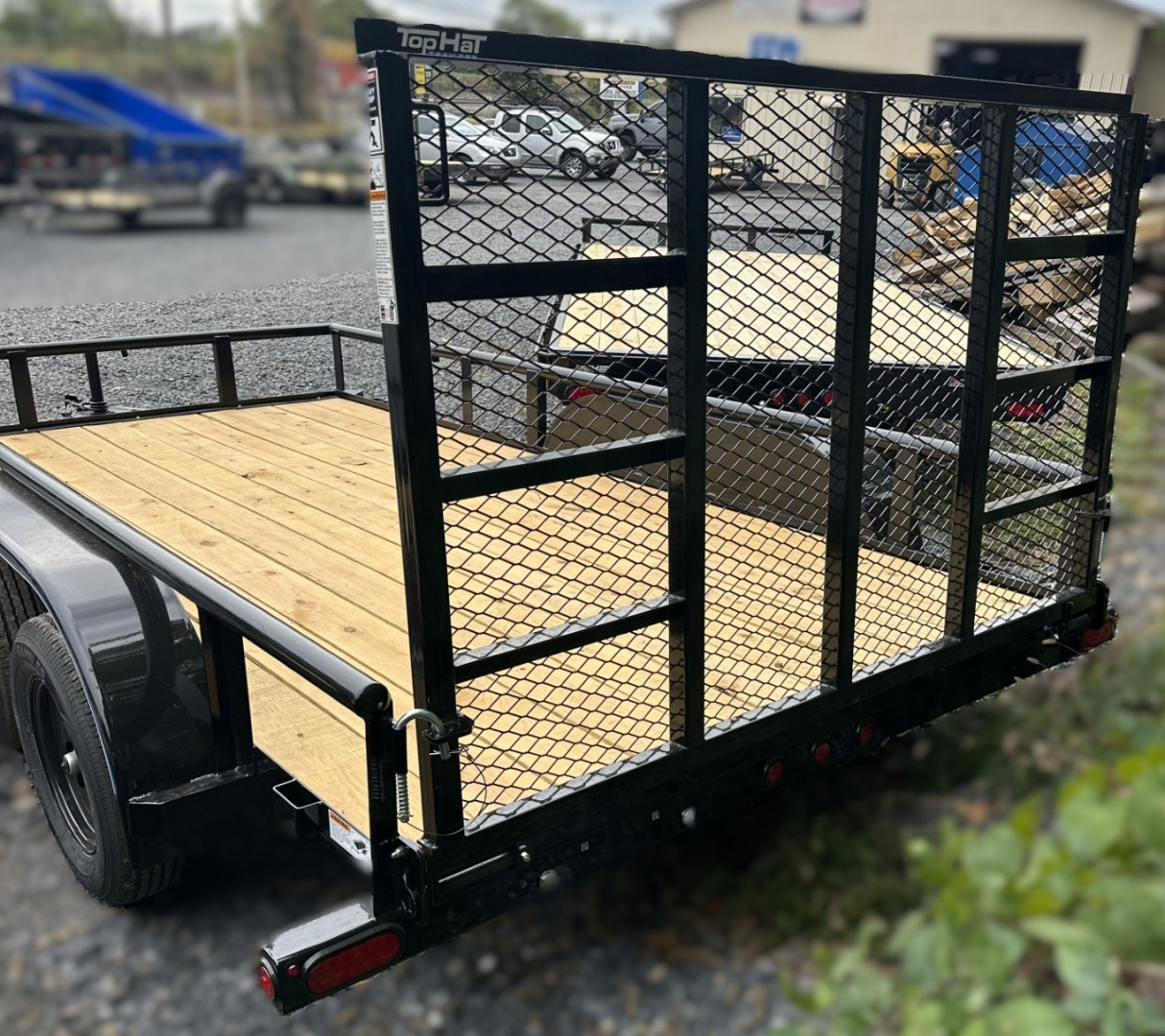 New 2026 Top Hat 7X14 Pipe Rail Utility Trailer