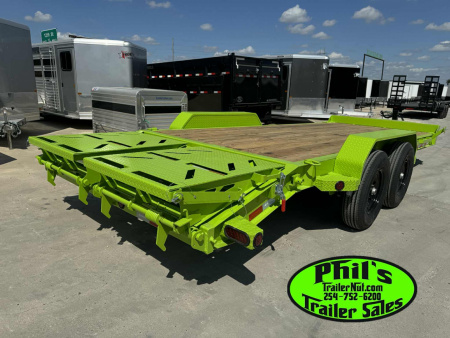 New IRON BULL NEW 20' EQUIPMENT TRAILER OPEN TRAILER UTILITY TRAILERS MEGA RAMP Equipment Trailer
