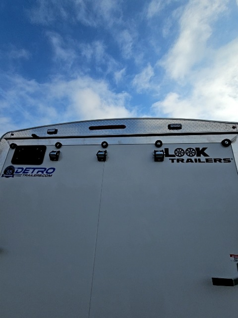 New LOADED 2026 Look Trailers 8.5 x 16 10K Landscaper Enclosed Round Top Cargo / Enclosed Trailer - Fuel Storage & Racks Included