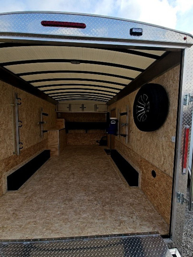 New LOADED 2026 Look Trailers 8.5 x 16 10K Landscaper Enclosed Round Top Cargo / Enclosed Trailer - Fuel Storage & Racks Included