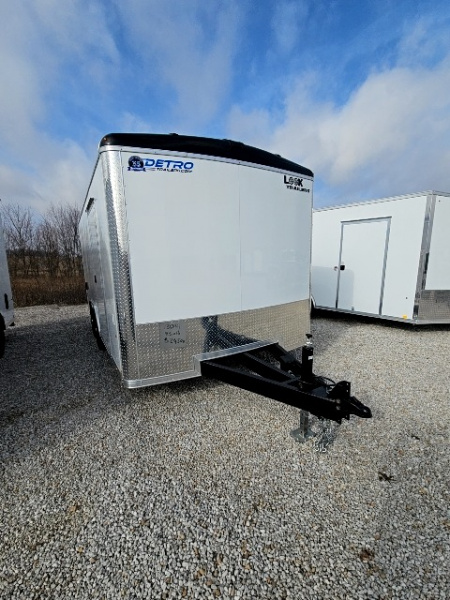 New LOADED 2026 Look Trailers 8.5 x 16 10K Landscaper Enclosed Round Top Cargo / Enclosed Trailer - Fuel Storage & Racks Included