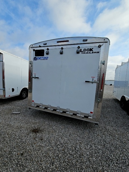 New LOADED 2026 Look Trailers 8.5 x 16 10K Landscaper Enclosed Round Top Cargo / Enclosed Trailer - Fuel Storage & Racks Included