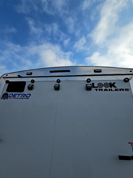 New LOADED 2026 Look Trailers 8.5 x 16 10K Landscaper Enclosed Round Top Cargo / Enclosed Trailer - Fuel Storage & Racks Included