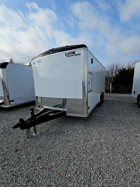 New LOADED 2026 Look Trailers 8.5 x 16 10K Landscaper Enclosed Round Top Cargo / Enclosed Trailer - Fuel Storage & Racks Included