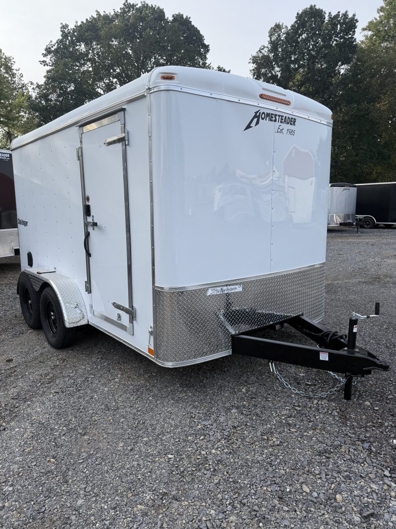 New 2026 Homesteader 7x12 - Ramp Door - WHITE Cargo Trailer