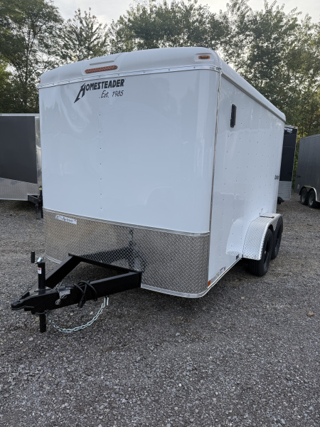 New 2026 Homesteader 7x12 - Ramp Door - WHITE Cargo Trailer