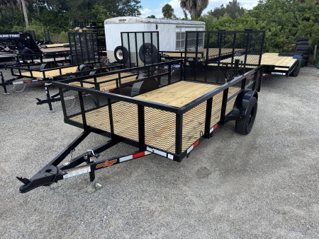 New 2026 Down 2 Earth Trailers 6X12 SINGLE AXLE 2990 LB GVWR TUBE TOP UTILITY TRAILER WITH 24  MESH SIDES