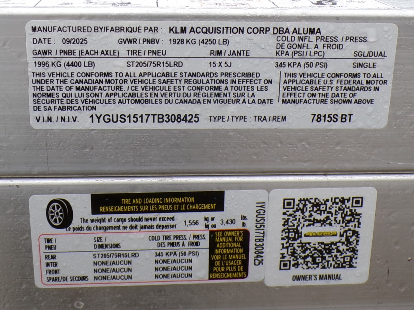 New 2026 Aluma 7815S -BT Utility Trailer - 425