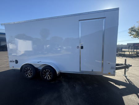 New 2025 Pace American 7x16 v-nose 7' interior UTV escape door 4 D-rings Cargo / Enclosed Trailer