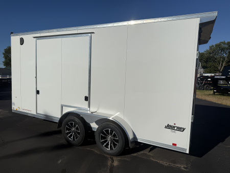 New 2025 Pace American 7x16 v-nose 7' interior UTV escape door 4 D-rings Cargo / Enclosed Trailer