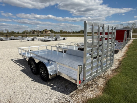 New 2026 Black Rhino 7X16 AULUMINUM TANDEM AXLE w/SPLIT GATE Utility Trailer