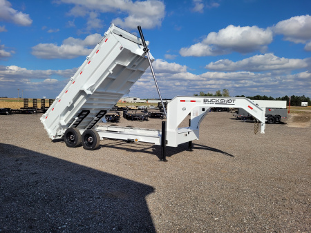 New 2026 Buckshot 83 x16' Telescopic Gooseneck Dump Trailer W/3' Sides/8KAxles