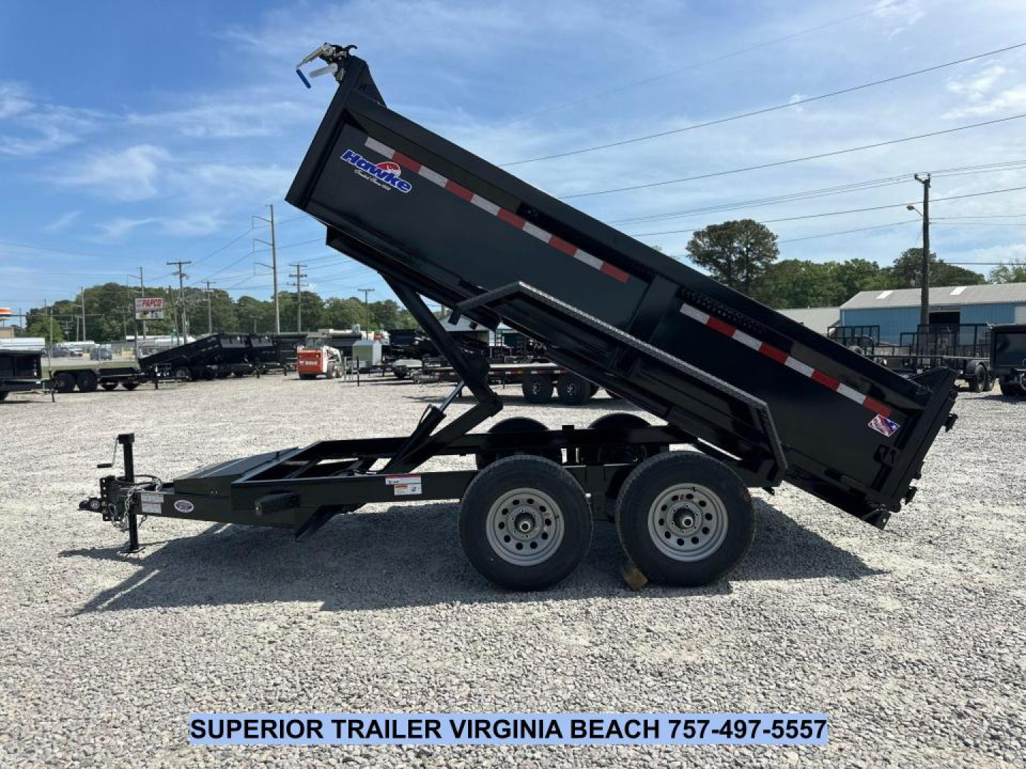 New 2026 Hawke Trailers 6X12 10K Dump w/ Spreader Gate Ramps and Tarp Dump Trailer