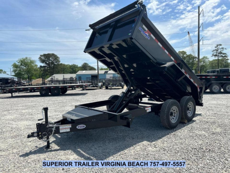 New 2026 Hawke Trailers 6X12 10K Dump w/ Spreader Gate Ramps and Tarp Dump Trailer