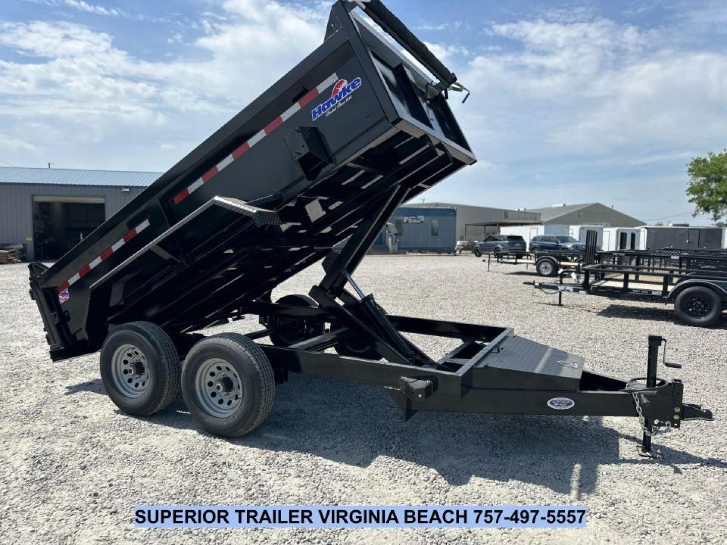 New 2026 Hawke Trailers 6X12 10K Dump w/ Spreader Gate Ramps and Tarp Dump Trailer
