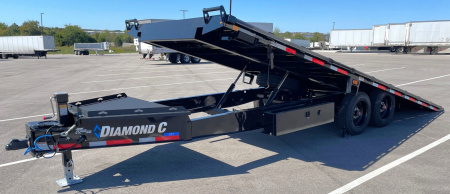 New Diamond C 22' DET-208 Power Tilt Deck Over Equipment Trailer 18,000LB, 8K Axles, 17.5" Tires