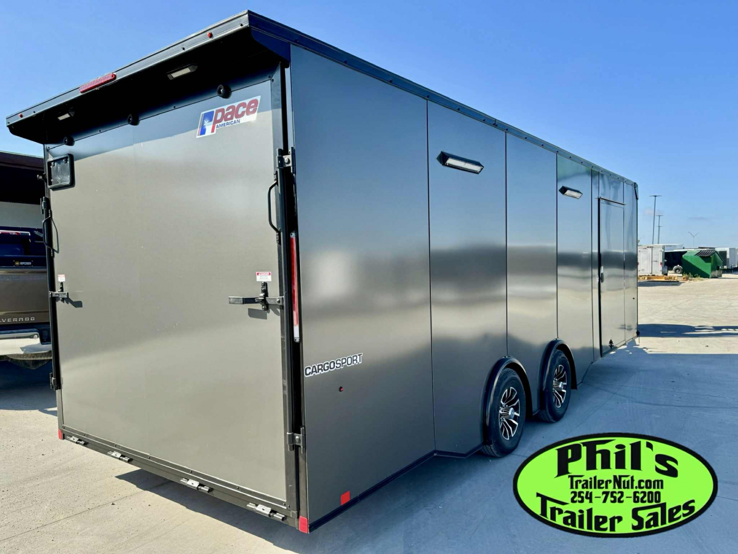 New 2025 Pace American 8.5 X24 CARGO SPORT Car / Racing Trailer ESCAPE DOOR SPREAD AXLES UPGRADED .080 EXTERIOR