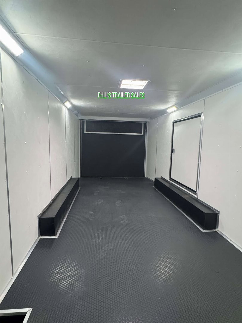 New 2025 Pace American 8.5 X24 CARGO SPORT Car / Racing Trailer ESCAPE DOOR SPREAD AXLES UPGRADED .080 EXTERIOR