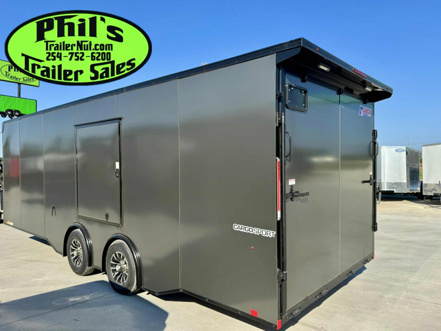New 2025 Pace American 8.5 X24 CARGO SPORT Car / Racing Trailer ESCAPE DOOR SPREAD AXLES UPGRADED .080 EXTERIOR