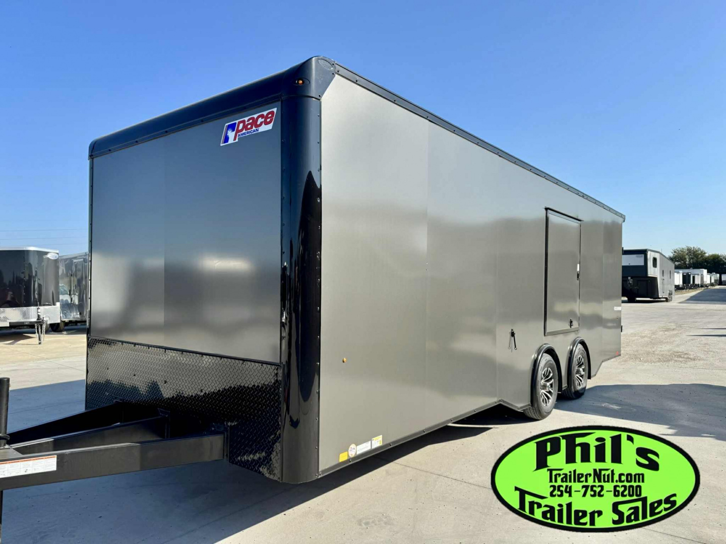 New 2025 Pace American 8.5 X24 CARGO SPORT Car / Racing Trailer ESCAPE DOOR SPREAD AXLES UPGRADED .080 EXTERIOR