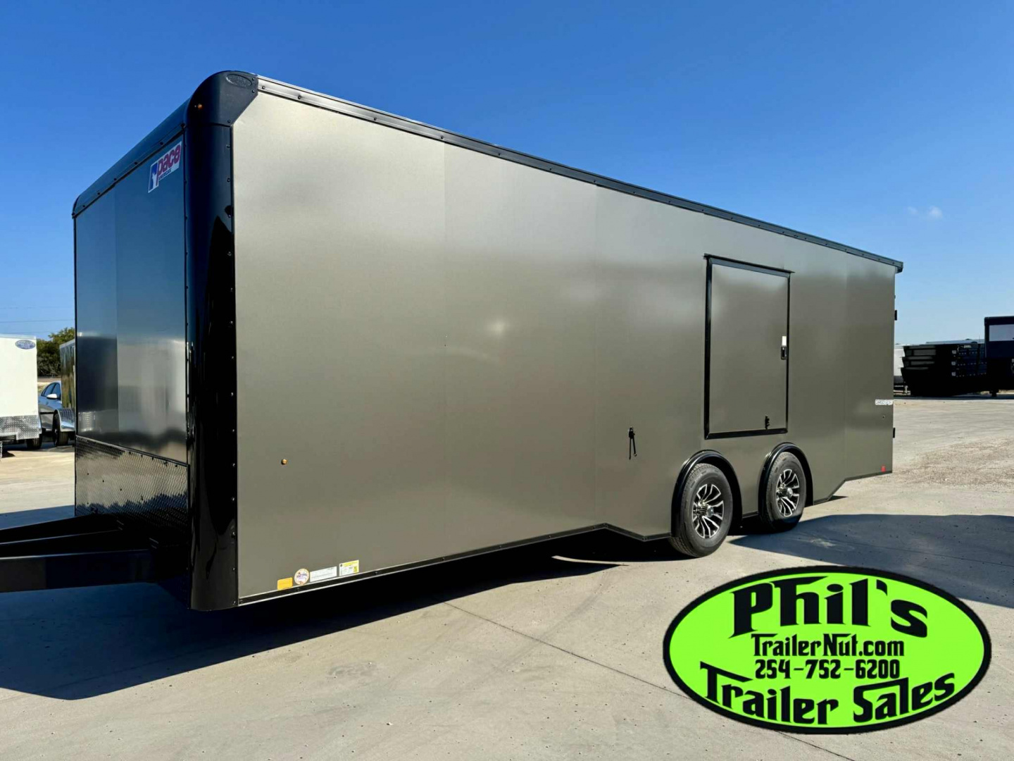 New 2025 Pace American 8.5 X24 CARGO SPORT Car / Racing Trailer ESCAPE DOOR SPREAD AXLES UPGRADED .080 EXTERIOR