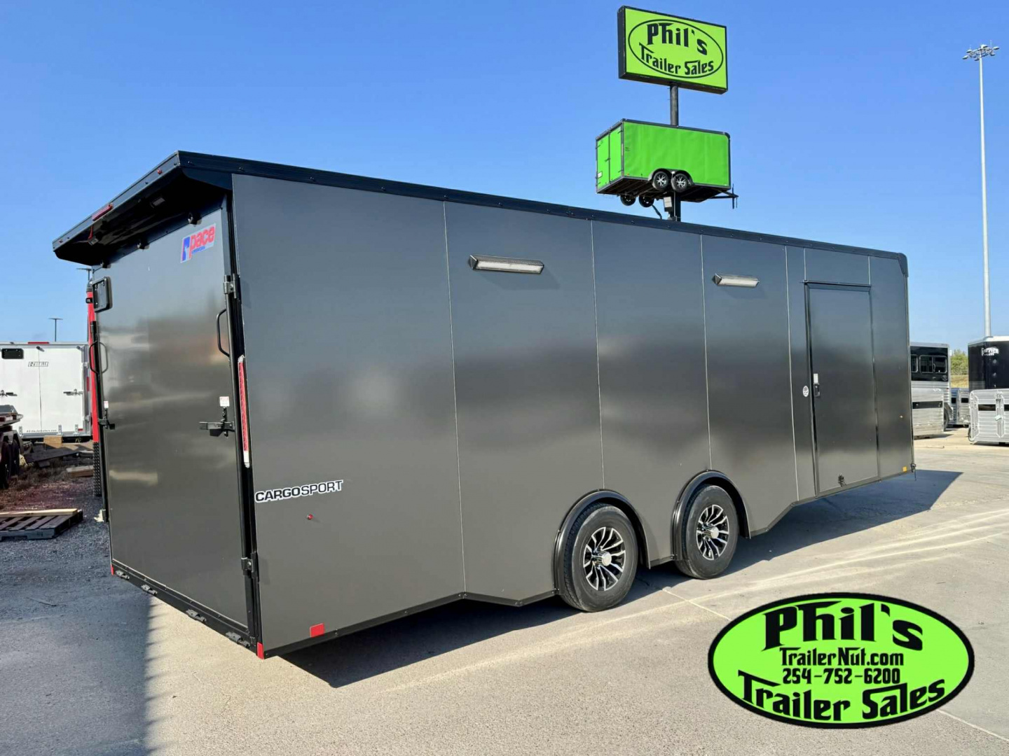 New 2025 Pace American 8.5 X24 CARGO SPORT Car / Racing Trailer ESCAPE DOOR SPREAD AXLES UPGRADED .080 EXTERIOR
