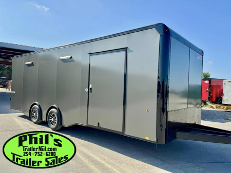 New 2025 Pace American 8.5 X24 CARGO SPORT Car / Racing Trailer ESCAPE DOOR SPREAD AXLES UPGRADED .080 EXTERIOR
