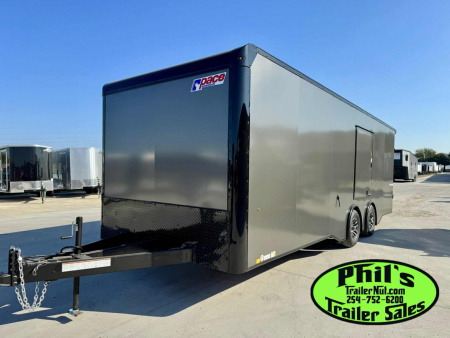 New 2025 Pace American 8.5 X24 CARGO SPORT Car / Racing Trailer ESCAPE DOOR SPREAD AXLES UPGRADED .080 EXTERIOR