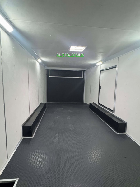 New 2025 Pace American 8.5 X24 CARGO SPORT Car / Racing Trailer ESCAPE DOOR SPREAD AXLES UPGRADED .080 EXTERIOR