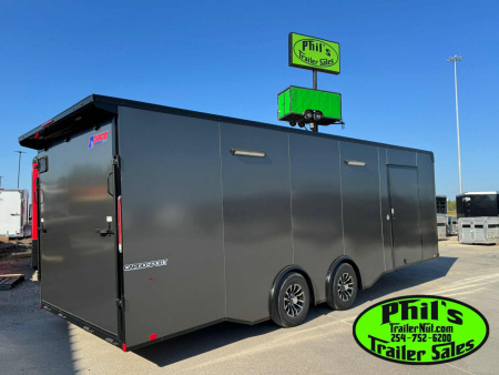 New 2025 Pace American 8.5 X24 CARGO SPORT Car / Racing Trailer ESCAPE DOOR SPREAD AXLES UPGRADED .080 EXTERIOR