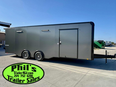 New 2025 Pace American 8.5 X24 CARGO SPORT Car / Racing Trailer ESCAPE DOOR SPREAD AXLES UPGRADED .080 EXTERIOR