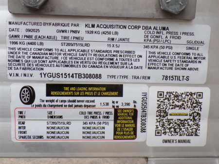 New 2026 Aluma 7815 Tilt - S Tilt Trailer - 088