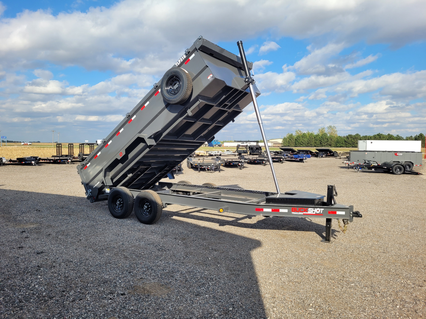 New 2026 Buckshot 83"x16' Telescopic Dump Trailer W/3' Sides